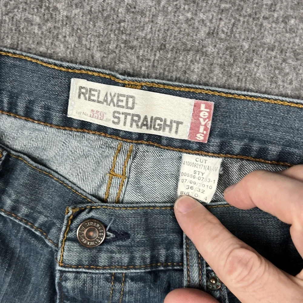 Vintage Levis‎ 559 Jeans Mens Tag 36x32 Blue Relaxed Denim Work Y2K W34 L31.5